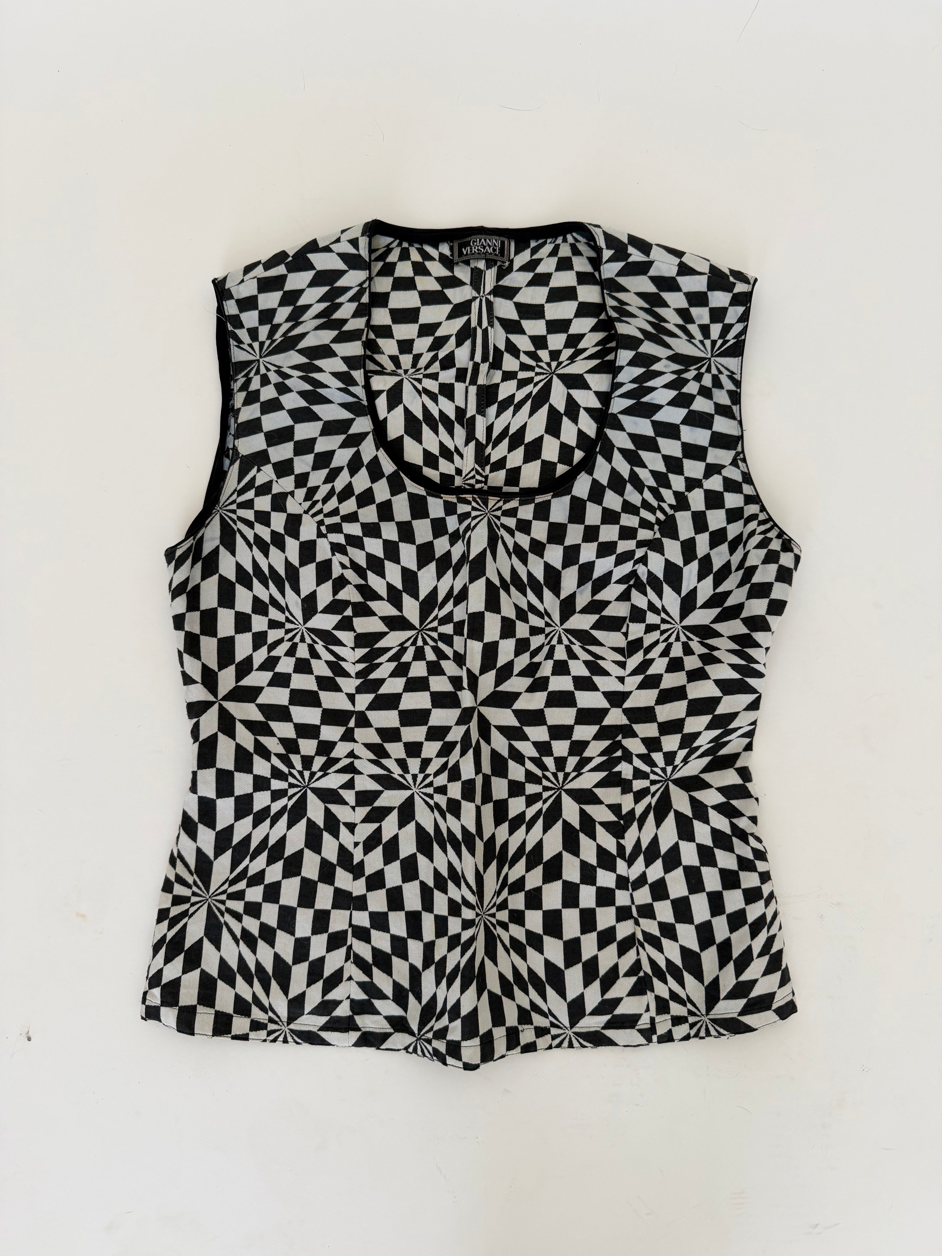 Gianni Versace Couture Abstract Sleeveless Top