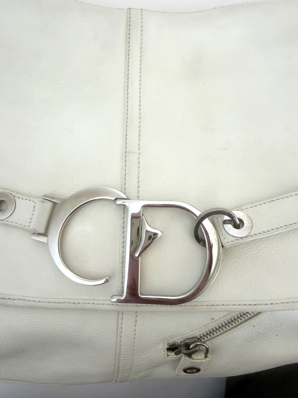 Christian Dior CD Messenger Bag in White