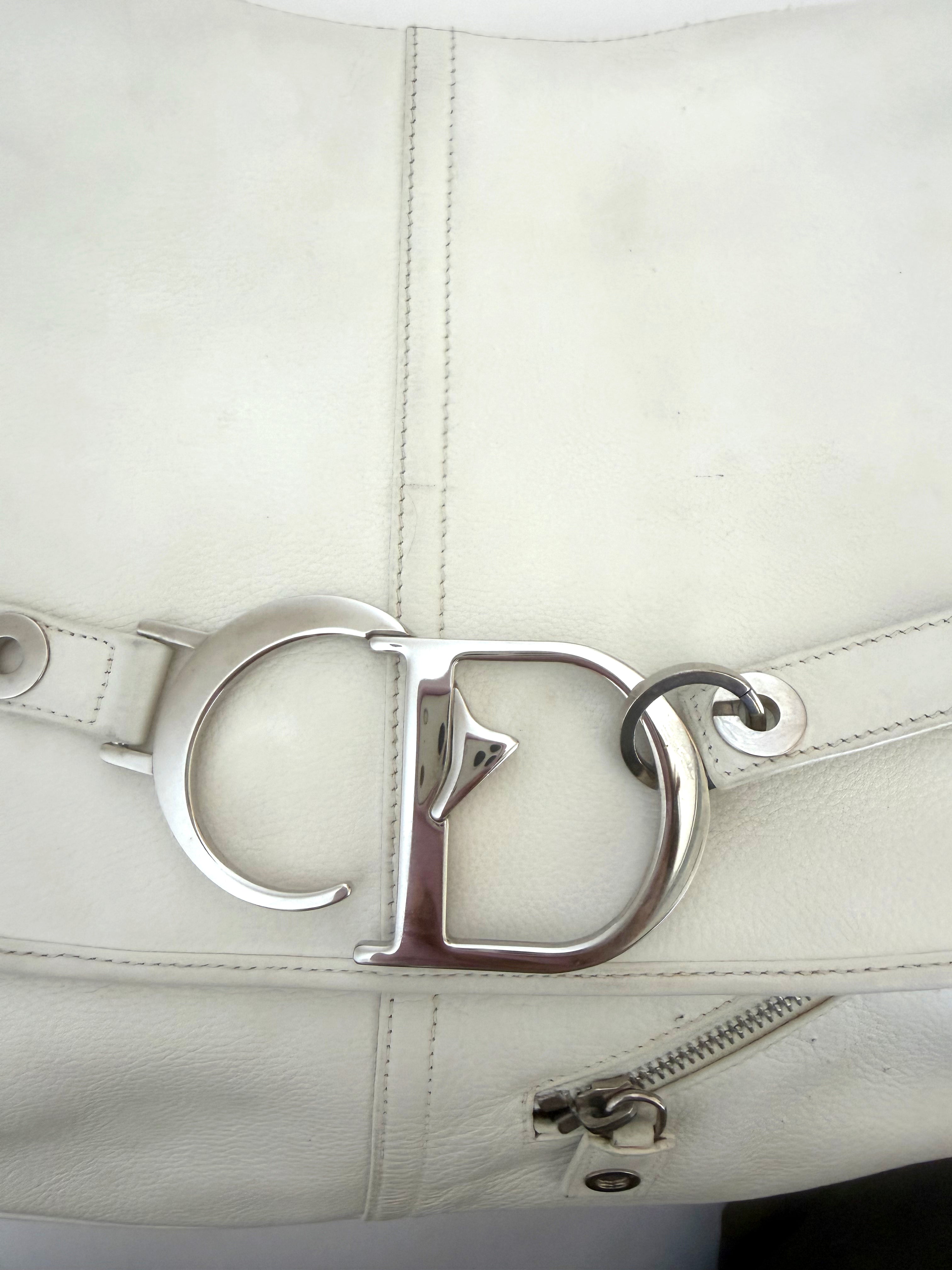 Christian Dior CD Messenger Bag in White