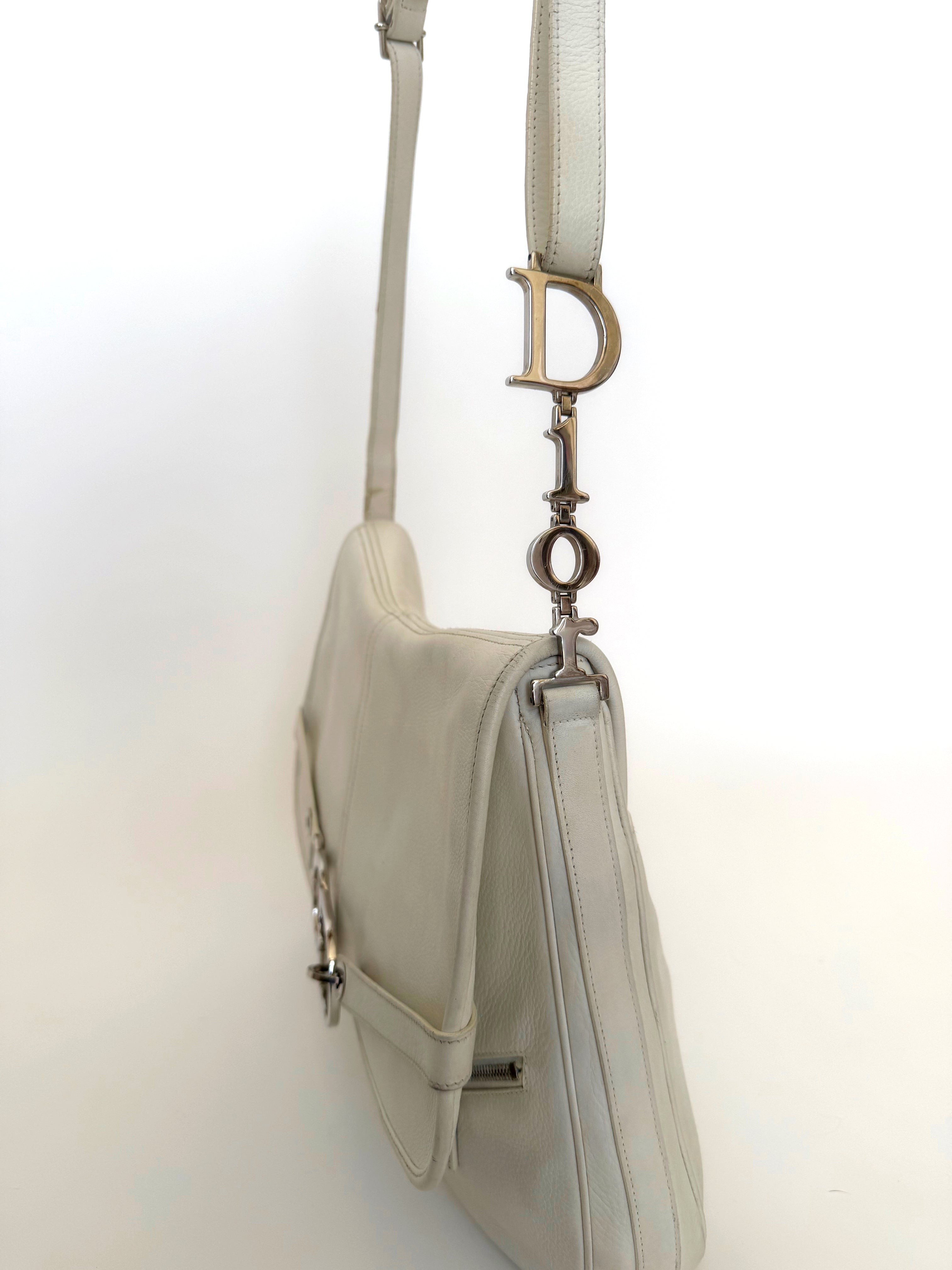Christian Dior CD Messenger Bag in White