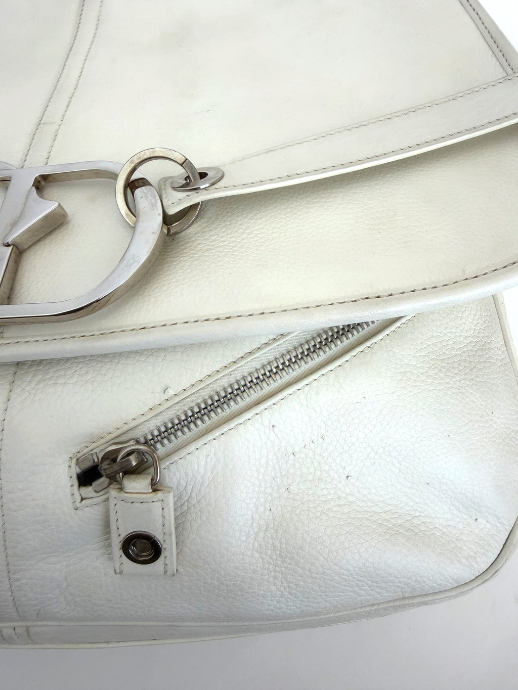 Christian Dior CD Messenger Bag in White