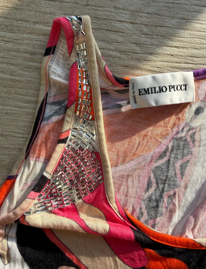 Emilio Pucci Stretch Jersey Dress in Multicolor Swirls