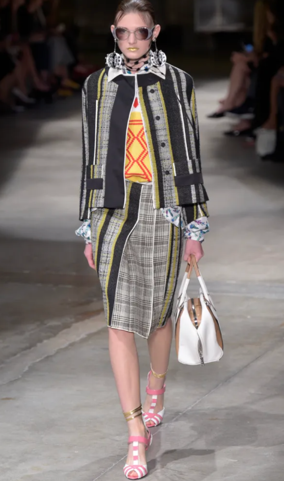 Prada SS16 Candy Striped Sandals in Size 37